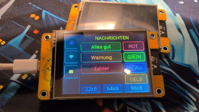 Seite 3: Nachrichten-Buttons und Farbauswahl