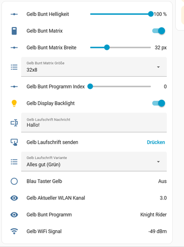 Home Assistant Dashboard mit Licht-Steuerung